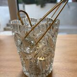 Vintage glass ice bucket and spoon
