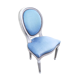 Chair Medallion velvet blue patina white Louis XVI