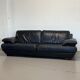 3-seater navy blue leather sofa by Natuzzi