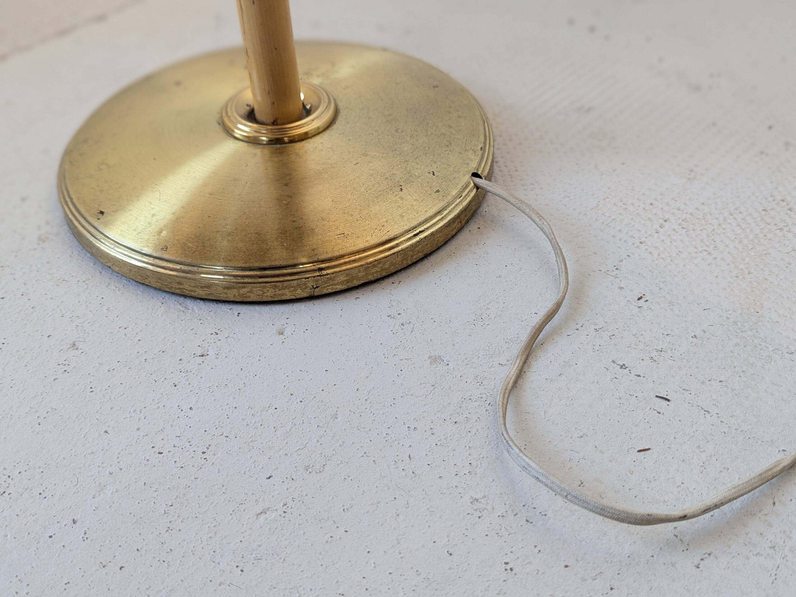 Bamboo and brass floor lamp