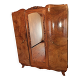 3-door wardrobe with burr walnut decor