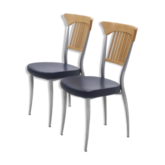 Ensemble de 2 chaises de salle à manger post-modernes par Fasem, Italie 1990