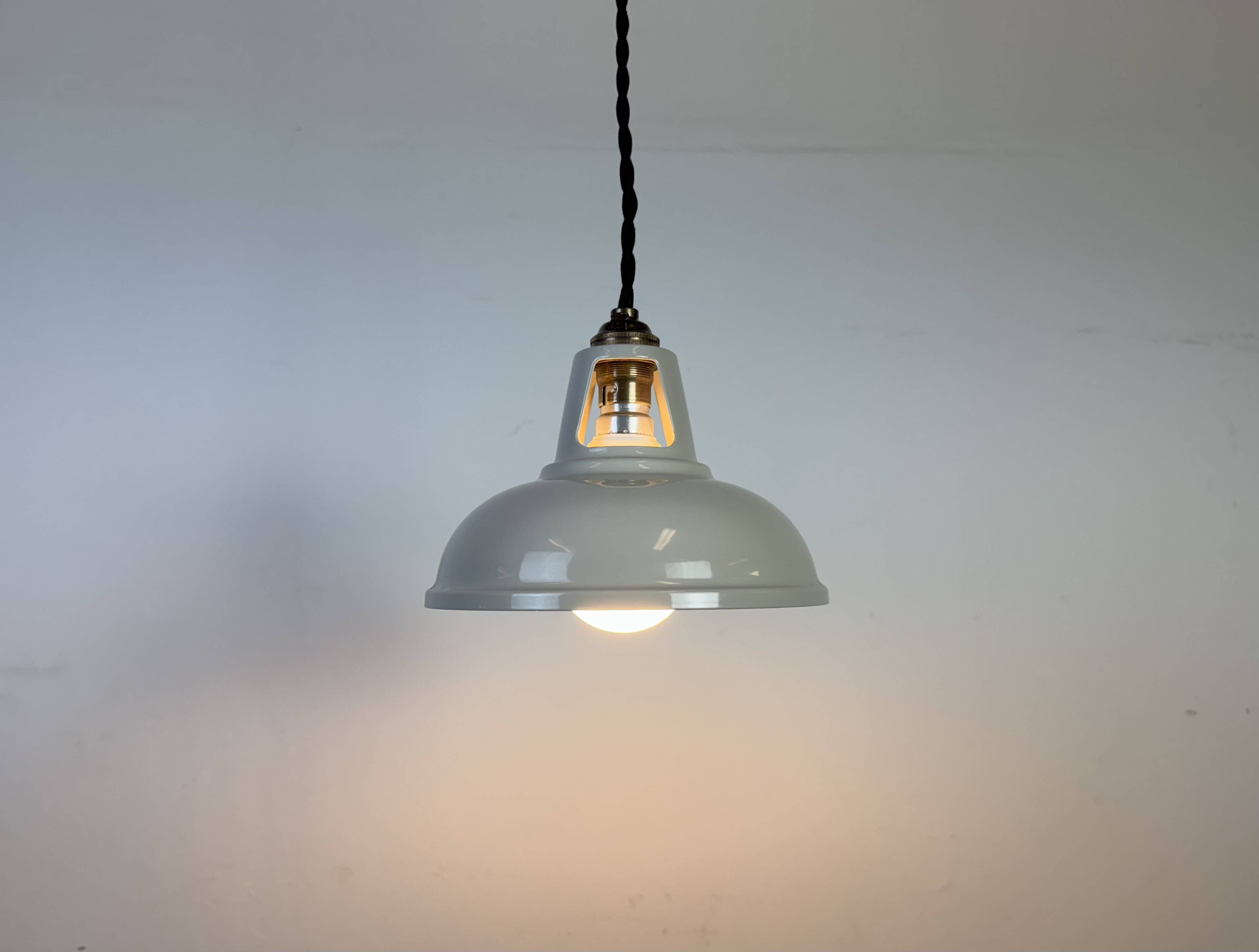 Vintage Industrial Beige Painted Ceiling Lamp, 2000s