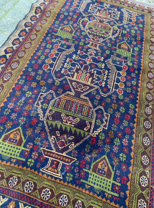 Afghan carpet Baluch vintage 148x87cm