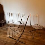 Set of 4 plexiglass folding chairs by Yonel Lebovici and Bernard Berthet 1970
