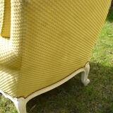 Set two chairs shabby chic fabric yellow