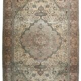Brown & Cream Handmade Persian Rug, 196x260Cm