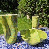 Frog ceramic fruit basket or salad bowl