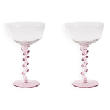 Paire de coupes de champagne en spirale en rose