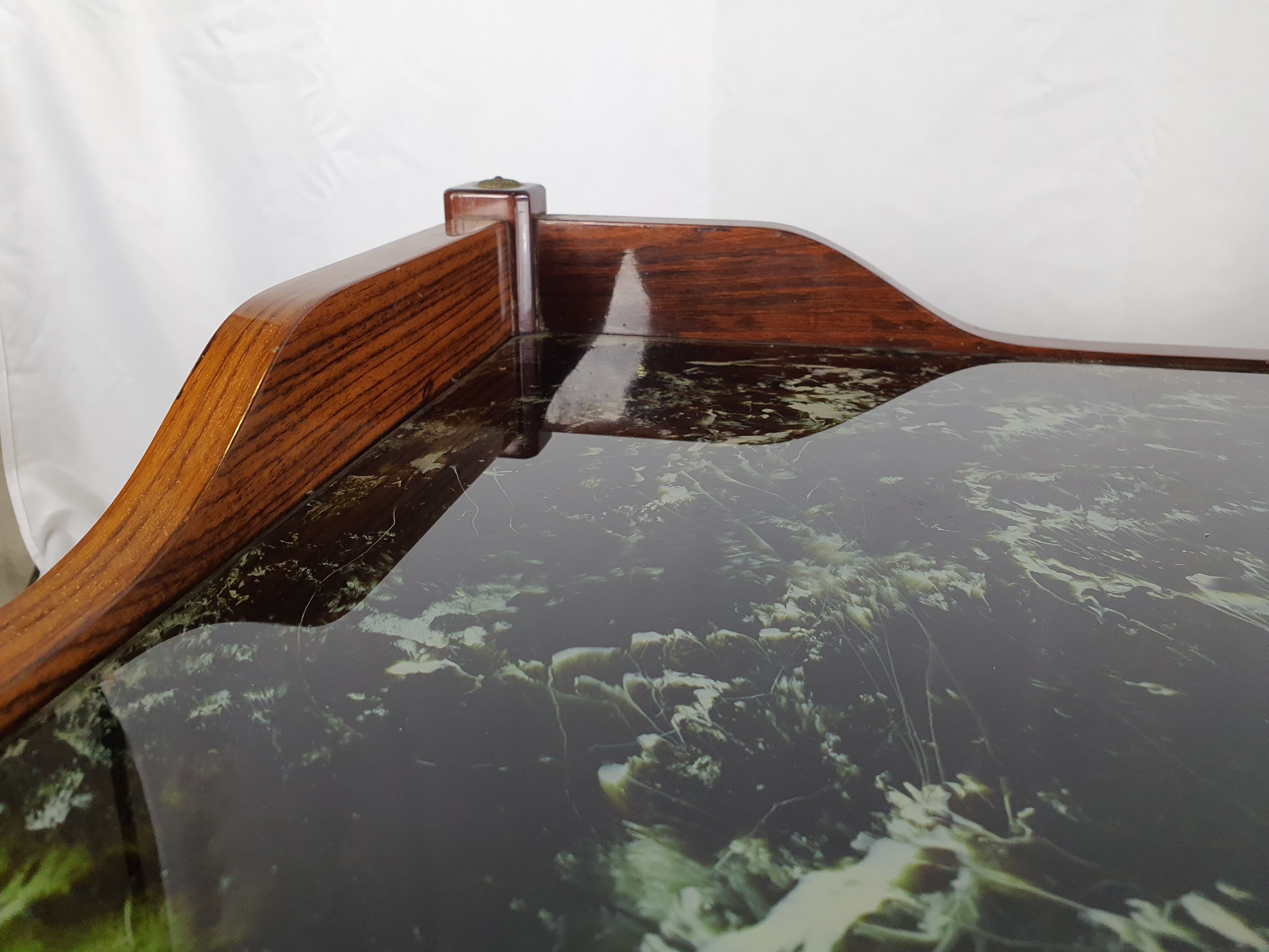 1960s sideboard in mahogany, glass and brass