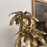 Brass palm tree table lamp with 4 trunks