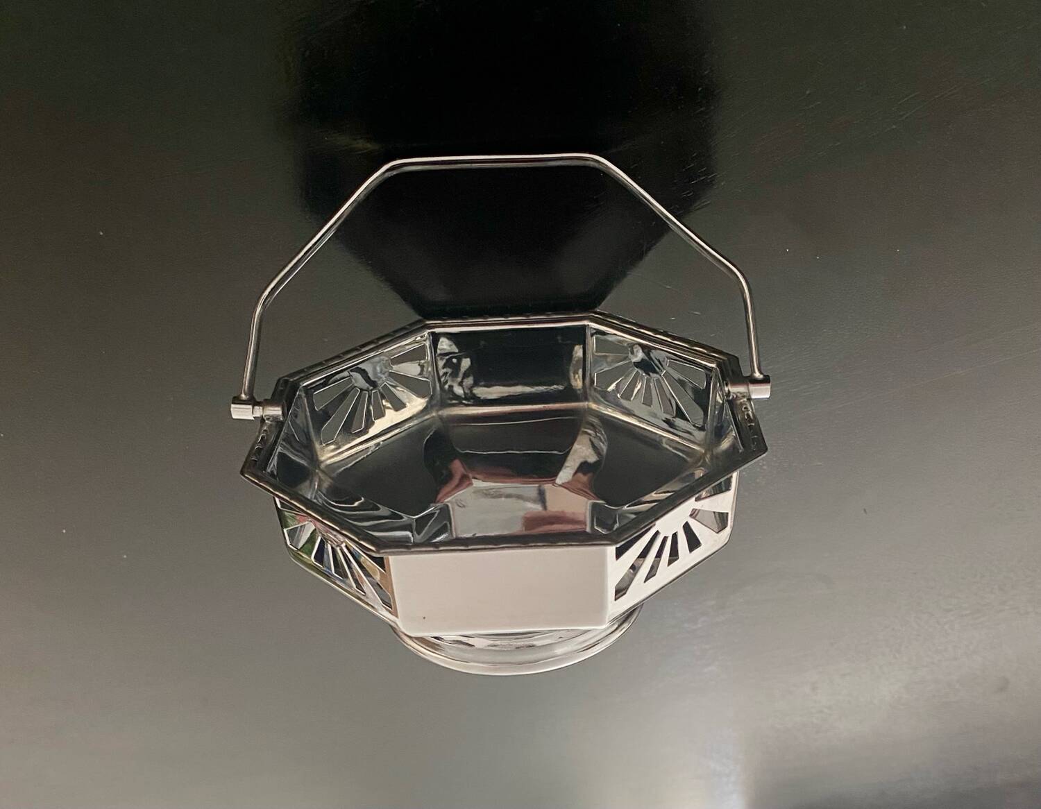 1 sugar bowl or art deco stainless steel bowl