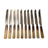 Set of 10 two-coloured bakelite knives