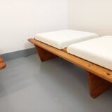 Pair of vintage  Perriand style  pine benches