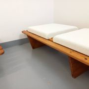 Pair of vintage  Perriand style  pine benches