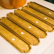 6 Vintage Solid Brass Door Plates Wall Hanging