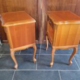 Pair of Louis XV style oak bedside table