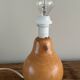 vintage wooden lamp small model with fabric shade 80's design