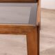 Table vintage années 70 en bois et verre design afra e tobia scarpa