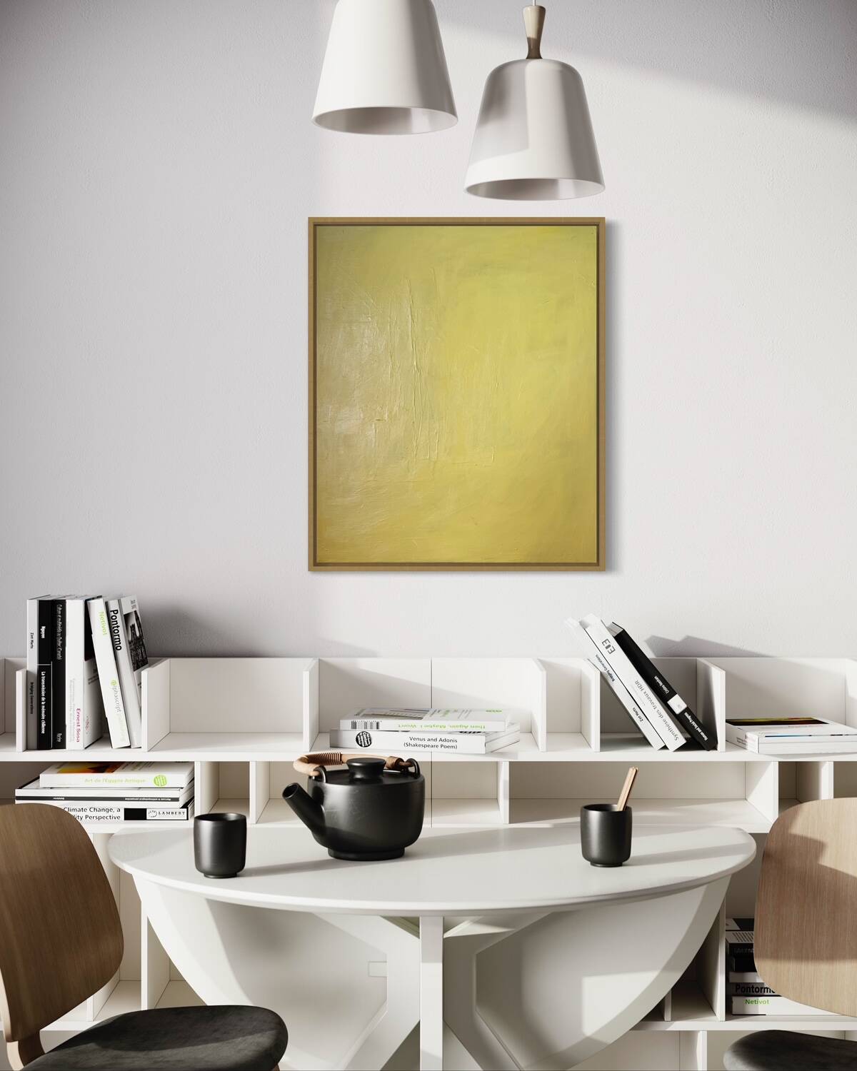 Abstract contemporary monochrome yellow background