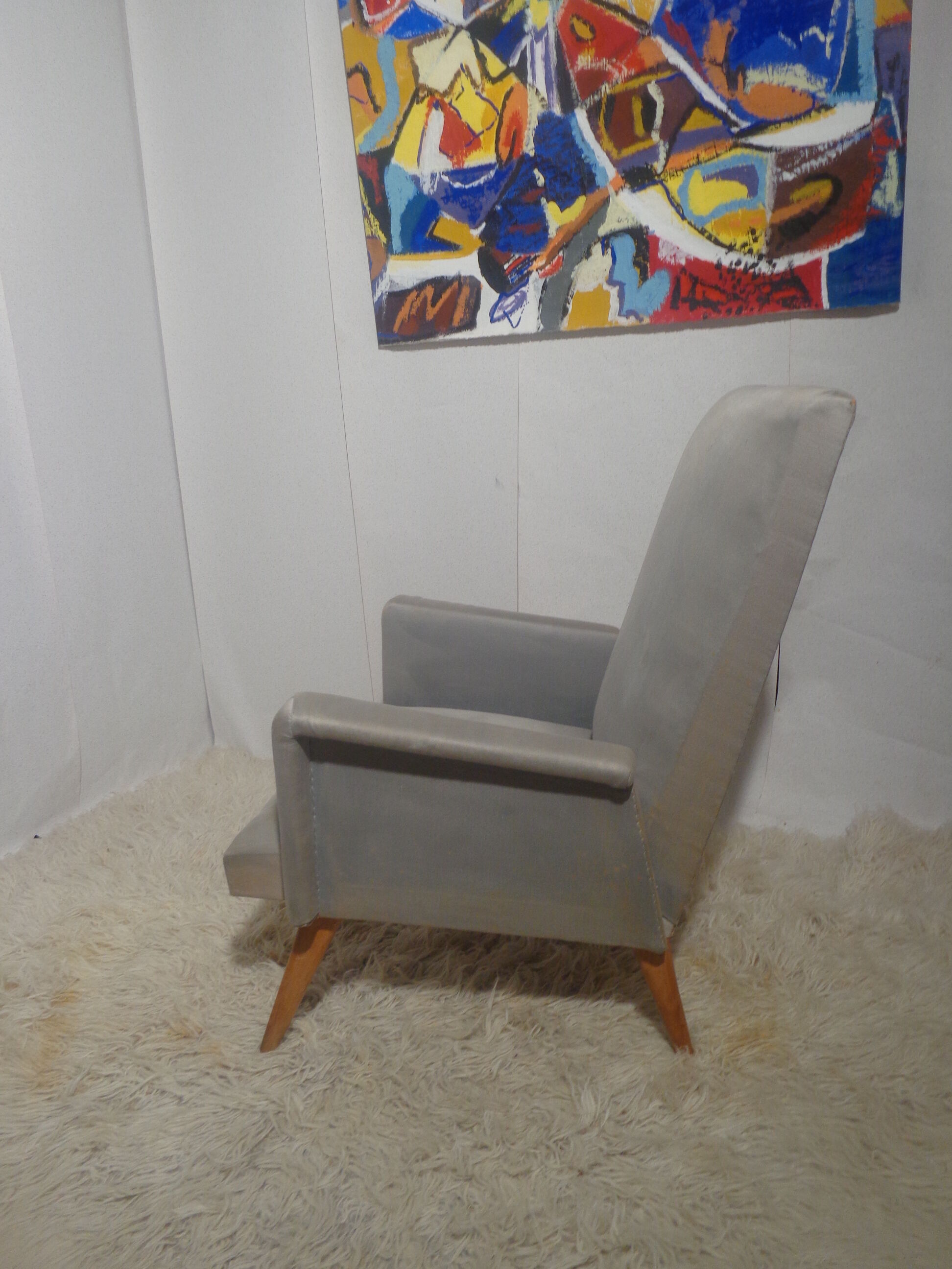 Pair of vintage chairs from the 50s compass feet