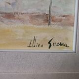 Landscape painting oil on panel