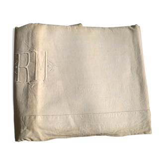 Drap ancien  "au monogramme"