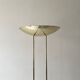 Modernist halogen floor lamp with a gold bowl, 1980.
