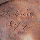 Old pitcher in grés signed and numbered dubois