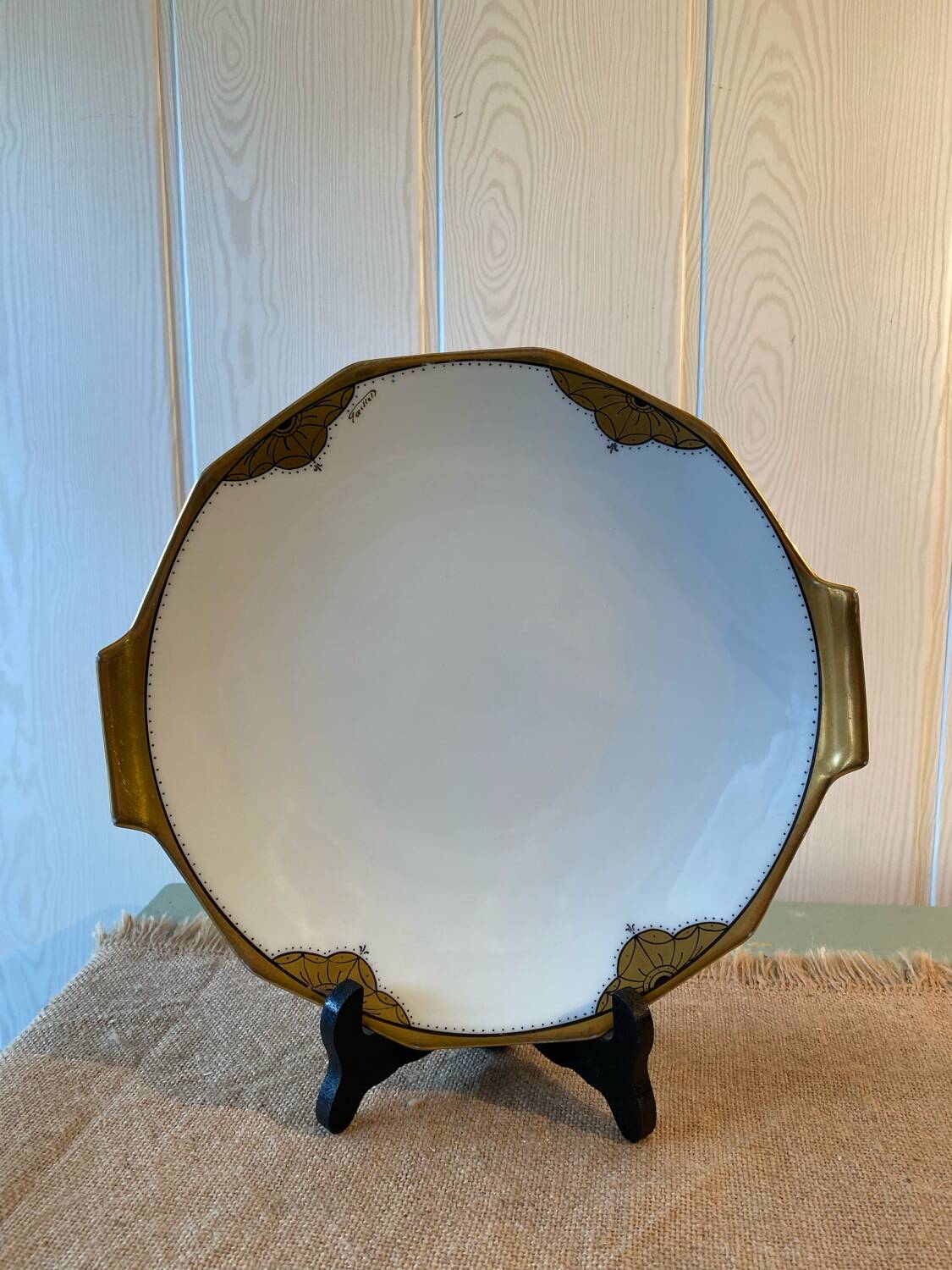 Limoges porcelain dish signed