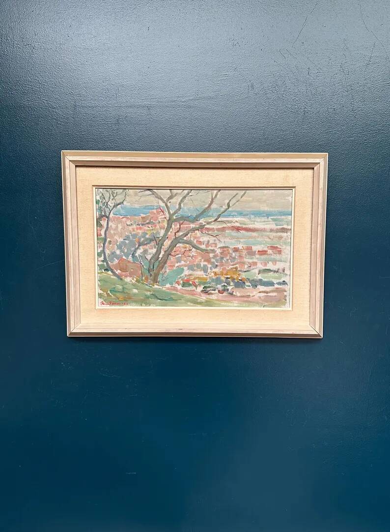 Original Swedish Oil on Canvas – “Landscape” by Rune Persson – Signed – Vintage & Framed – 46 × 65 cm (18.1" × 25.6")