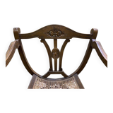 Fauteuil curule , assise cannée