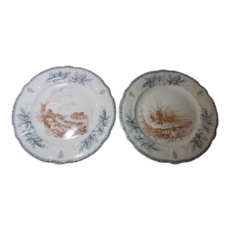 2 plates faience Choisy le Roi Louis XIII