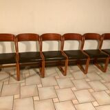 Suite de 6 chaises Baumann modèle traineau