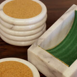 Set of coasters in Carrara marble