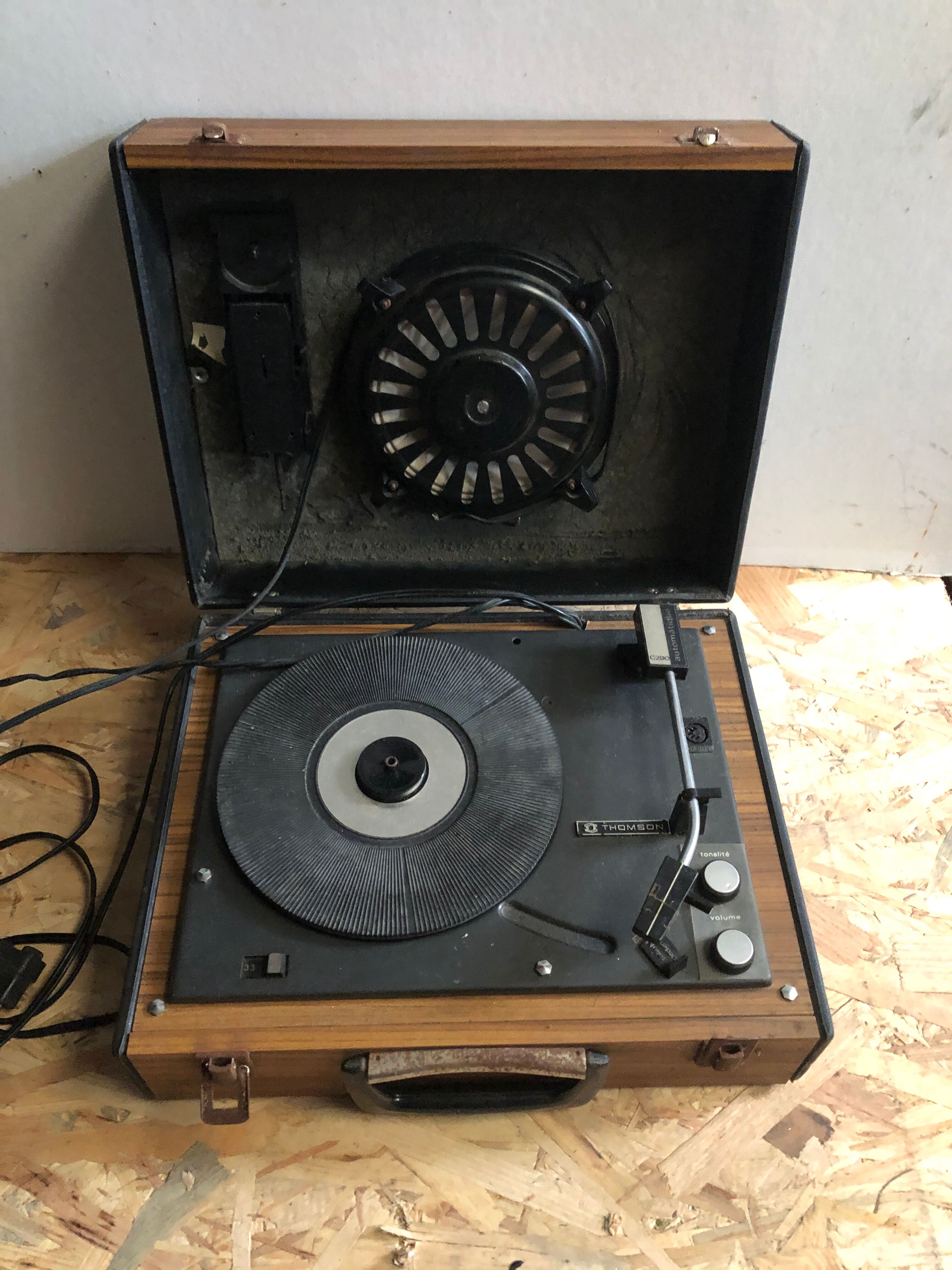 Old disc player thomson c290 automatic + speaker 70's vintage
