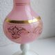 Opaline pink vase with cameo and gilding, 35cm