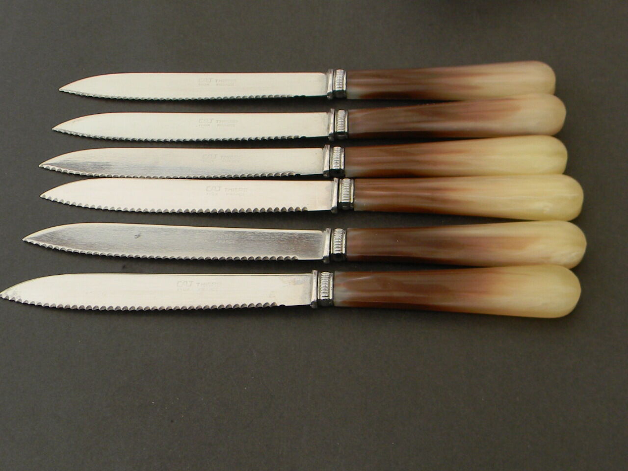 Lot de 6 couteaux vintage lame inox Thiers France