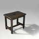 Rustic black wooden stool, Ca.1920