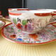 Set of 5 large Japanese porcelain tea cups