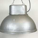 Oval industrial polish factory pendant lamp from mesko, 1970s