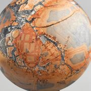 Stunning red Maligano jasper spheres on bases — Decorative mineral duo