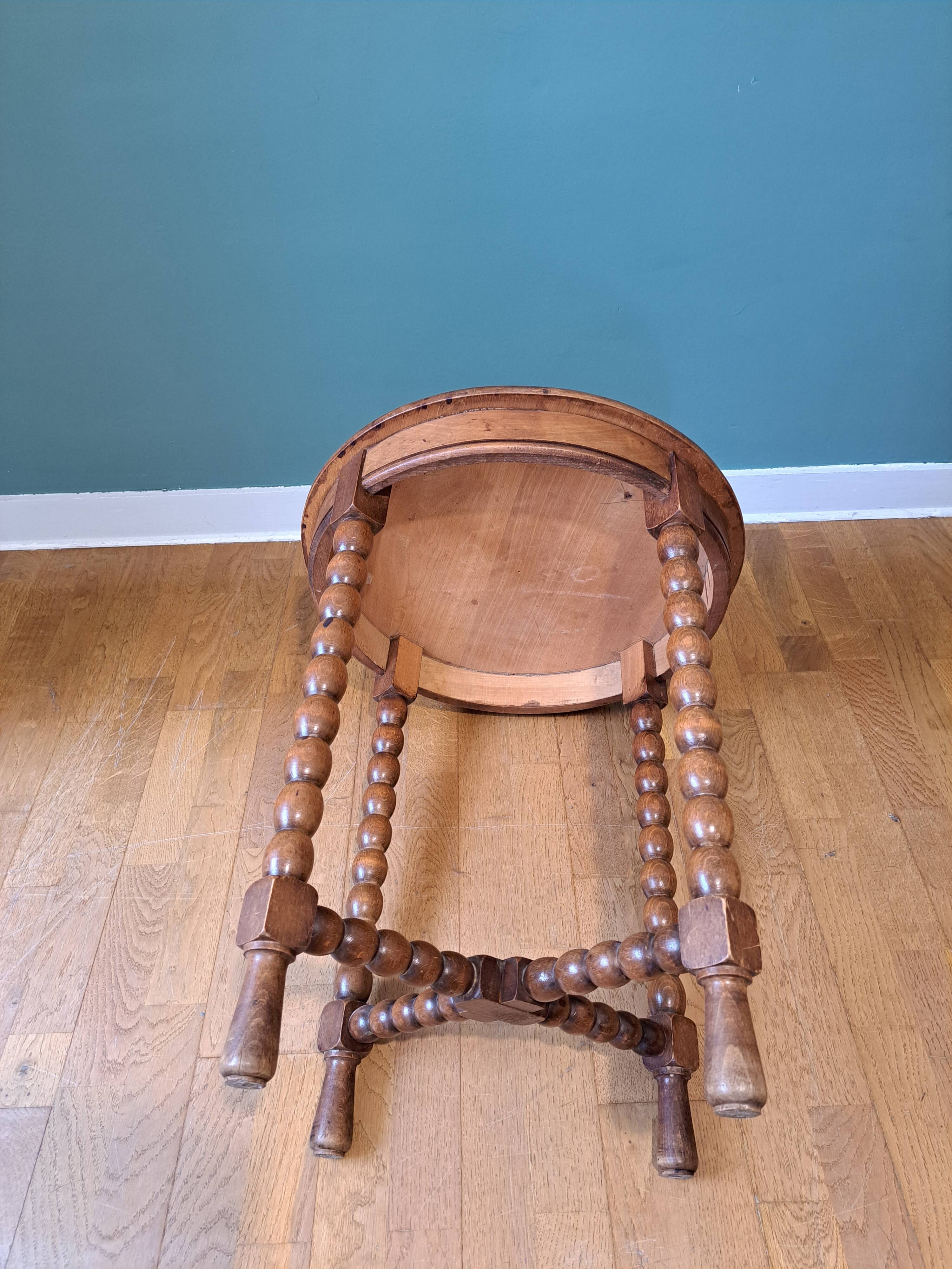 Side table with turned wooden legs