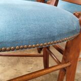 Set of 6 directoire style velvet chairs