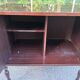 Vintage mahogany & gold rolling accent table (TV / bar / hi-fi furniture)