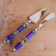 Italian blue glass service set.