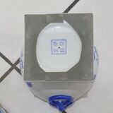 White and blue earthenware candy box