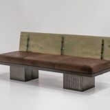 Sculptural Post-Modern Steel Sofa, France 1980s