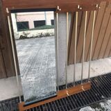 Hanging wall coat rack with vintage mirror 60s