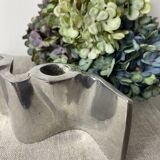 Brushed aluminum candle holder